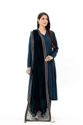1 Piece Velvet Embroidered Stole (AV0033)